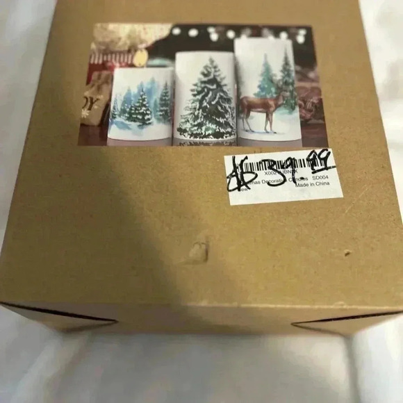 Christmas battery operated candlelight’s . New in box. Winter forest deer scene. - Picture 10 of 10